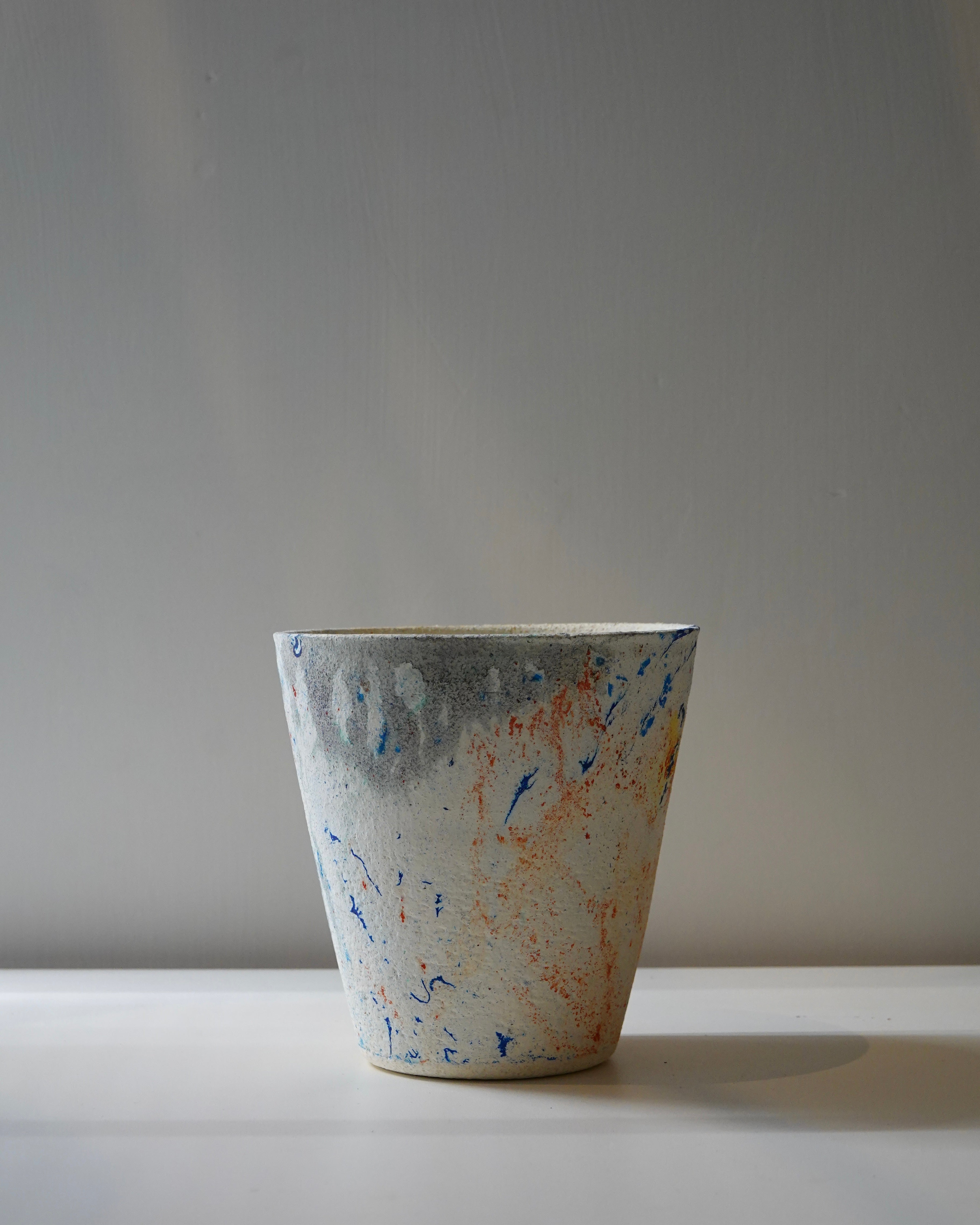 Handmade ceramic planter pot for tropical houseplants