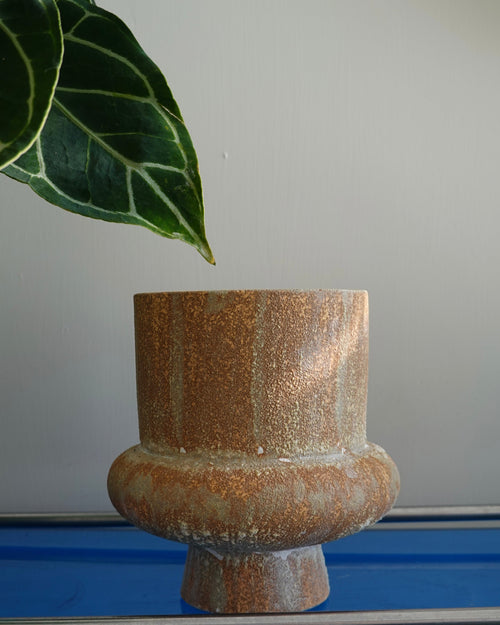 Handmade ceramic planter pot for tropical houseplants