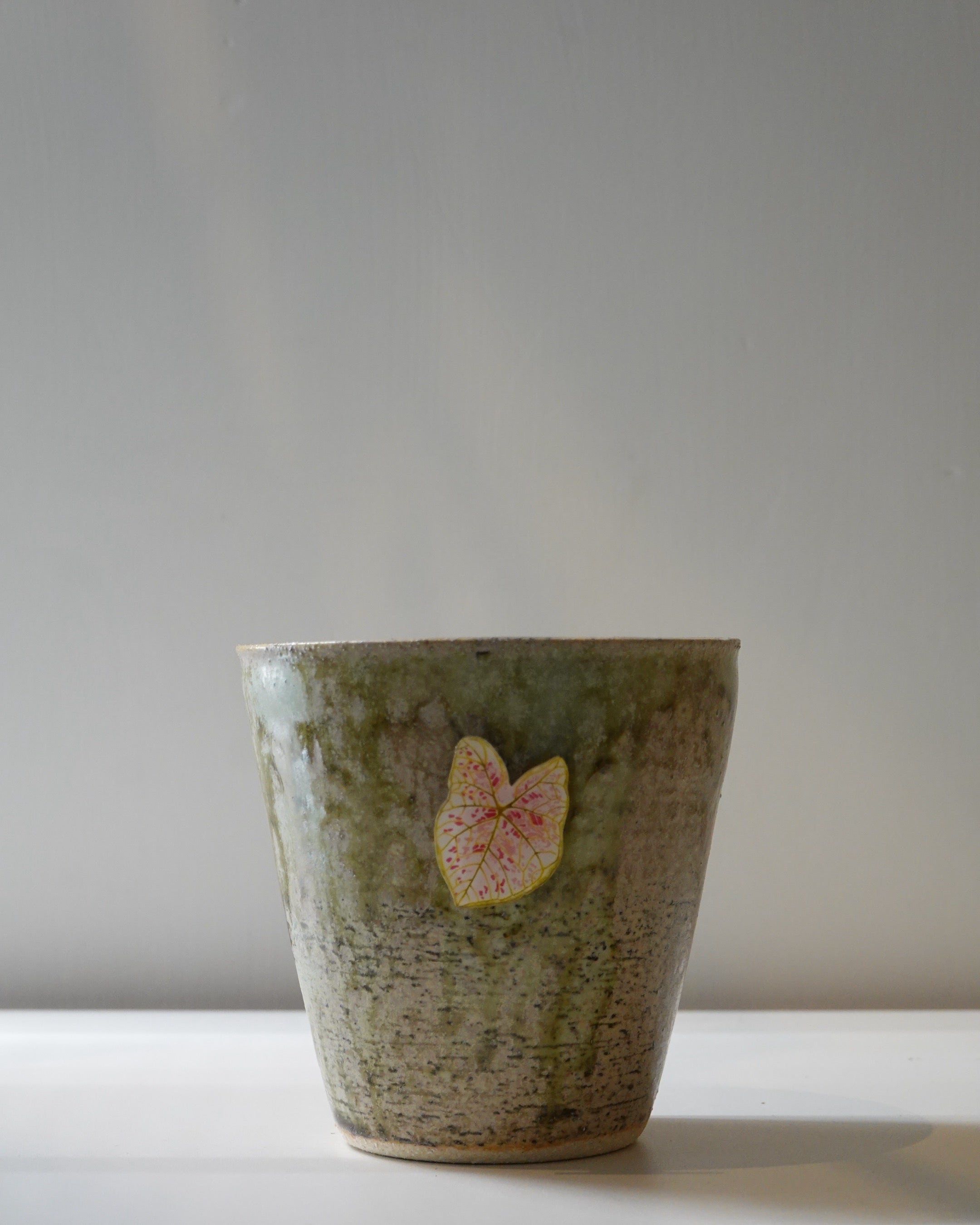 Handmade ceramic planter pot for tropical houseplants